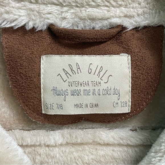 ZARA Girls Outerwear Team Faux Fur Suede Size 7/8 Vest - Picture 6 of 8
